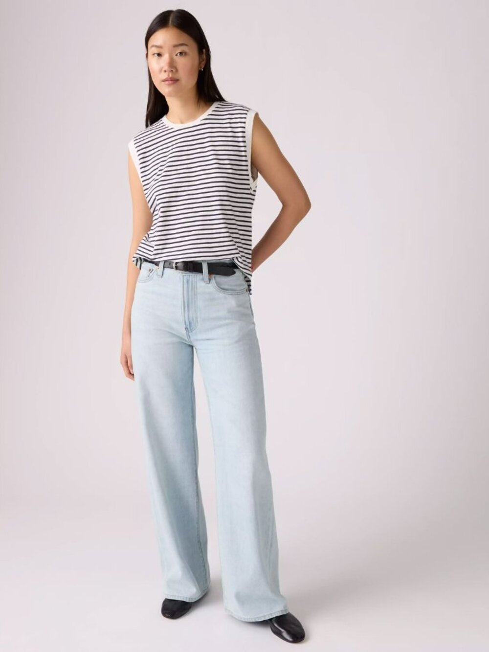 Levi's Ribcage Wide-Leg Linen+ Jeans - Luxury Trip Light Wash - Size 29 - Picture 4 of 6